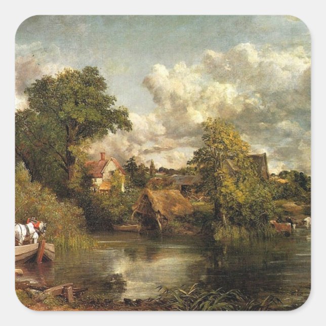 Adesivo Quadrado O Cavalo Branco de John Constable, (Frente)
