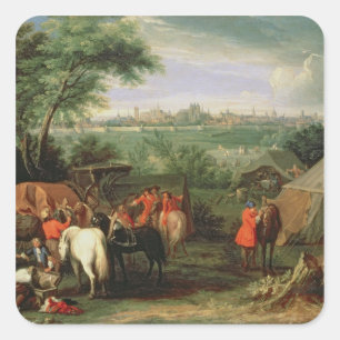 Adesivo Quadrado O cerco de Tournai por Louis XIV