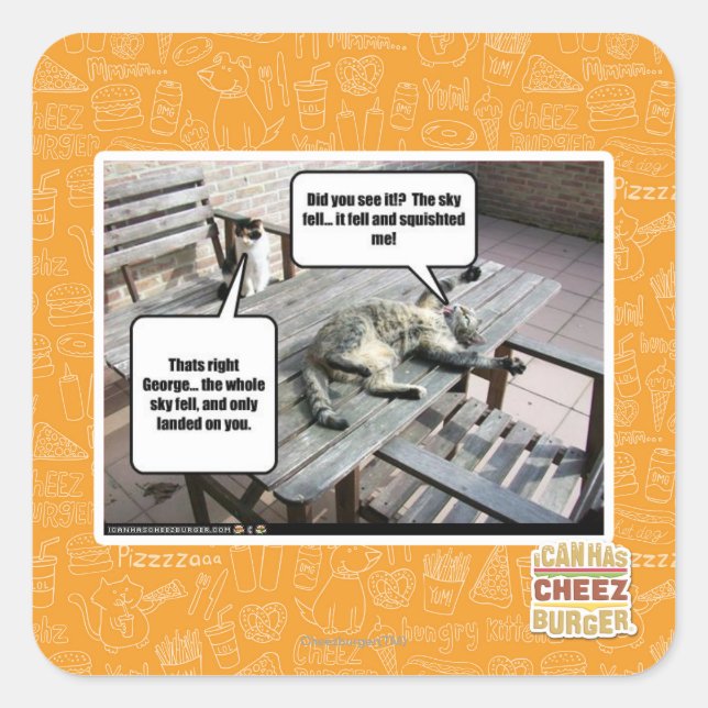 Adesivo Quadrado O céu está caindo (Frente)