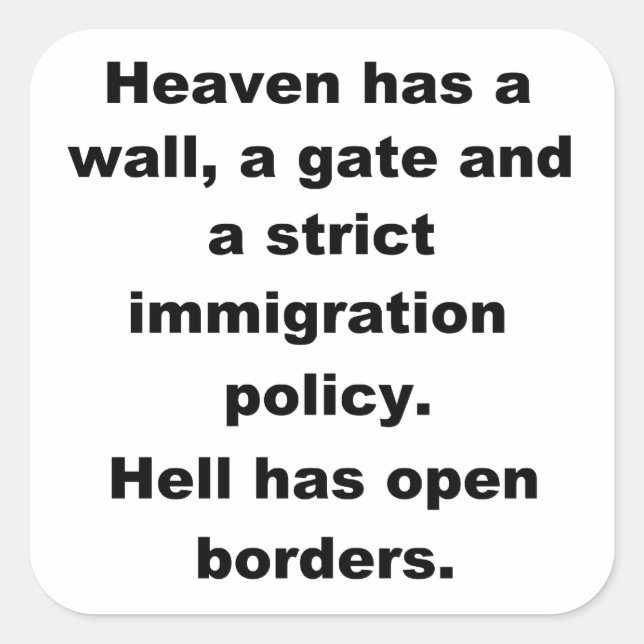 Adesivo Quadrado O céu tem uma parede popular (Frente)