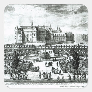 Adesivo Quadrado O Chateau de Chantilly e os jardins projetados