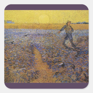 Adesivo Quadrado O chuveiro de Vincent Van Gogh
