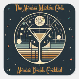 Adesivo Quadrado O Clube Atomic Martini Coquetel Bomba Atômica