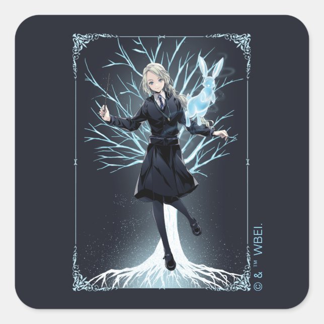 Adesivo Quadrado O Coelho da Anime Luna Lovegood Patronus (Frente)