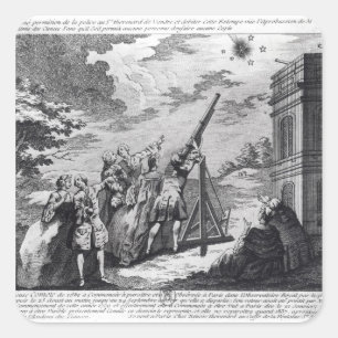 Adesivo Quadrado O cometa de Halley observado em 1759 por Cassini