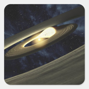 Adesivo Quadrado O conceito do artista que mostra uma protuberânci