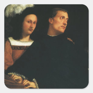 Adesivo Quadrado O Concerto por Tiziano Arte Fino Vintage Renascime
