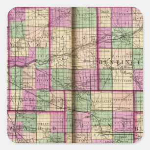 Adesivo Quadrado O Condado de Cass e o Condado de Miami