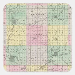 Adesivo Quadrado O Condado de Marshall e Irving, Kansas