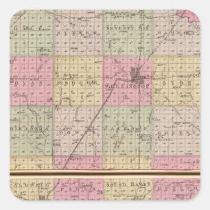 Adesivo Quadrado O Condado de Sedgwick, Conway e Belle Plaine,
