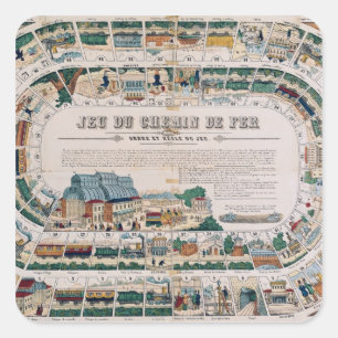 Adesivo Quadrado O conselho para um jogo railway, 1850