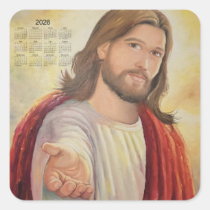 Adesivo Quadrado O Convite Divino: Jesus Calendário 2026
