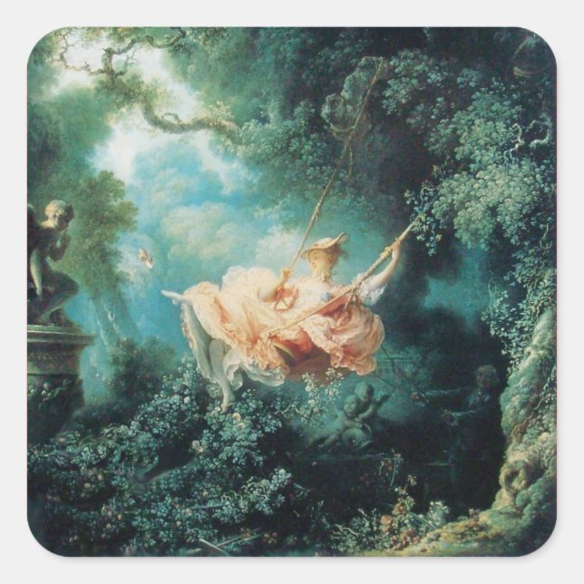 Adesivo Quadrado O cor-de-rosa verde SWING (Frente)