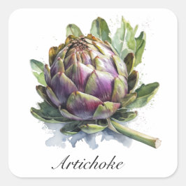 Adesivo Quadrado O Coração do Jardim: Artichoke em Aquarela