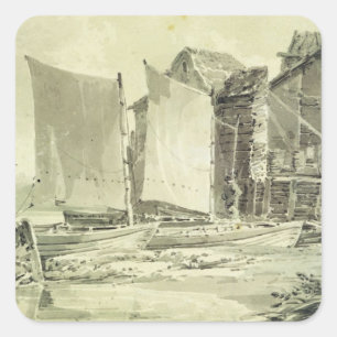 Adesivo Quadrado O Cottag do pescador de Joseph Mallord William