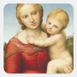 Adesivo Quadrado O Cowper pequeno Madonna, c.1505 (óleo no painel)