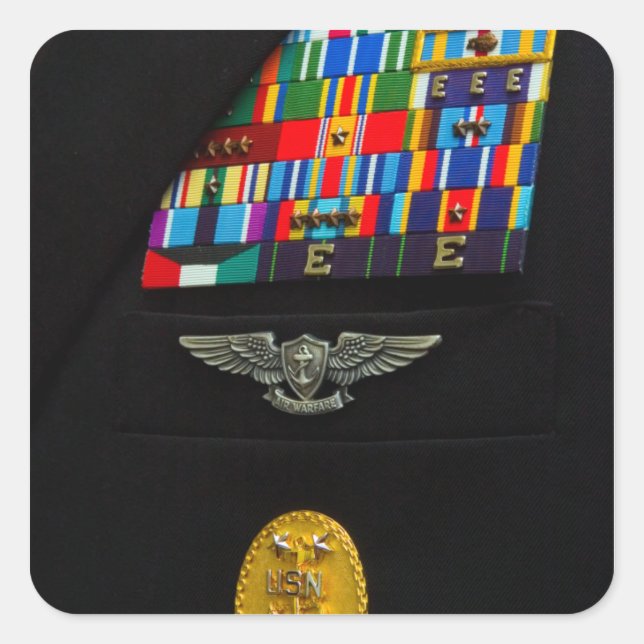 Adesivo Quadrado O crachá principal do comando (Frente)