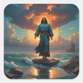Adesivo Quadrado O cristo está chegando