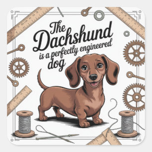 Adesivo Quadrado O Dachshund É Um Cachorro Perfeitamente Projetado