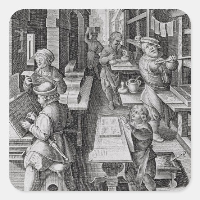 Adesivo Quadrado O Desenvolvimento da Impressão, placa 5 de Nova Re (Frente)