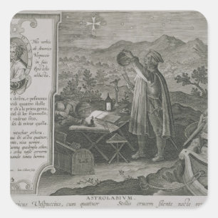 Adesivo Quadrado O desenvolvimento do Astrolabe do navegador