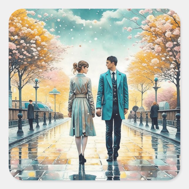 Adesivo Quadrado O Destino Nos Juntou (Frente)