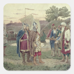 Adesivo Quadrado O duque grande reunião com as pessoas