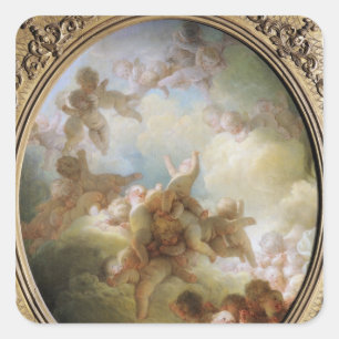 Adesivo Quadrado O enxame dos Cupido, c.1767