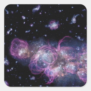 Adesivo Quadrado O espaço estelar do final dos fogos-de-artifício