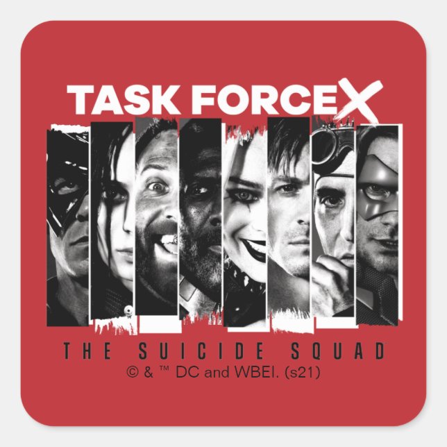 Adesivo Quadrado O Esquadrão Suicida | Task Force X (Frente)