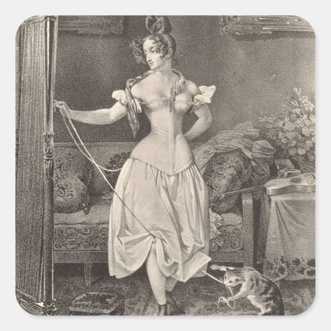 Adesivo Quadrado O Estada-laço, gravado por Alfred Leon Lemercier ( (Frente)