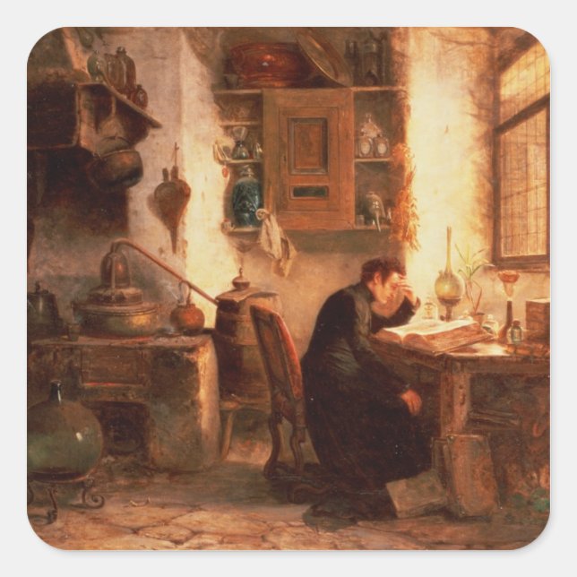 Adesivo Quadrado O estudante da química e da farmácia (Frente)
