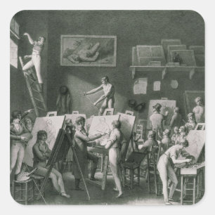 Adesivo Quadrado O estúdio de Jacques Louis David