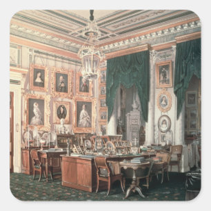 Adesivo Quadrado O estudo de Alexander III no palácio de Gatchina