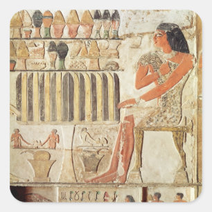 Adesivo Quadrado O falecido na frente de uma mesa da comida