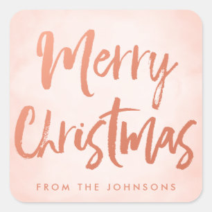 Adesivo Quadrado O Feliz Natal escovado personalizou o feriado