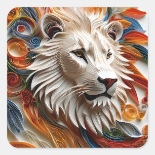 Adesivo Quadrado O filme Papel Cortado Leão é uma história emociona