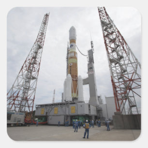 Adesivo Quadrado O foguete de H-IIB na plataforma de lançamento