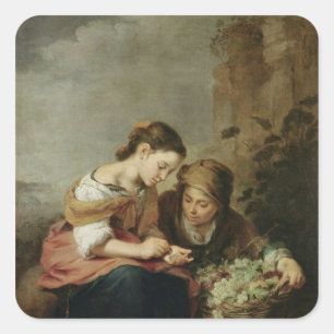 Adesivo Quadrado O Fruta-Vendedor pequeno, 1670-75