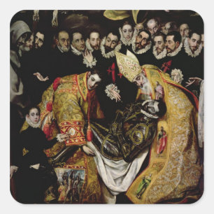 Adesivo Quadrado O funeral do Conde Orgaz