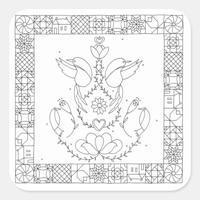 Adesivo Quadrado O gafanhoto - Sarah Fielke BOM 2018 (Frente)