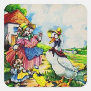 Adesivo Quadrado o gato do gatinho do mama dos anos 30 e o gatinho