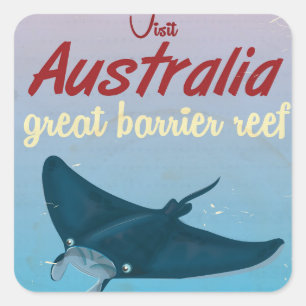 Adesivo Quadrado O Grande Arrecife de Barreira, Austrália Cartaz de