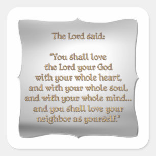 Adesivo Quadrado O grande mandamento