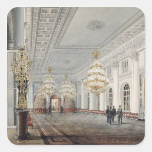 Adesivo Quadrado O grande salão, palácio do inverno, St Petersbur