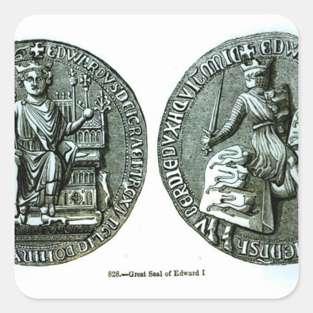 Adesivo Quadrado O grande selo de Edward mim (Frente)