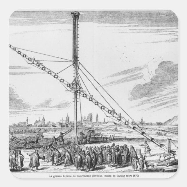 Adesivo Quadrado O Grande Telescópio Astronômico (Frente)