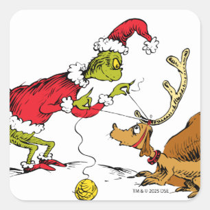 Adesivo Quadrado O Grinch Prepara o Max, a Rena