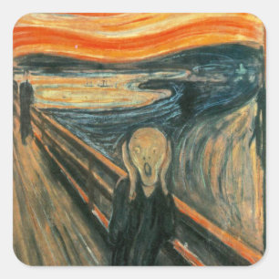 Adesivo Quadrado O Gritar Edvard Munch Modern Expressionist Art