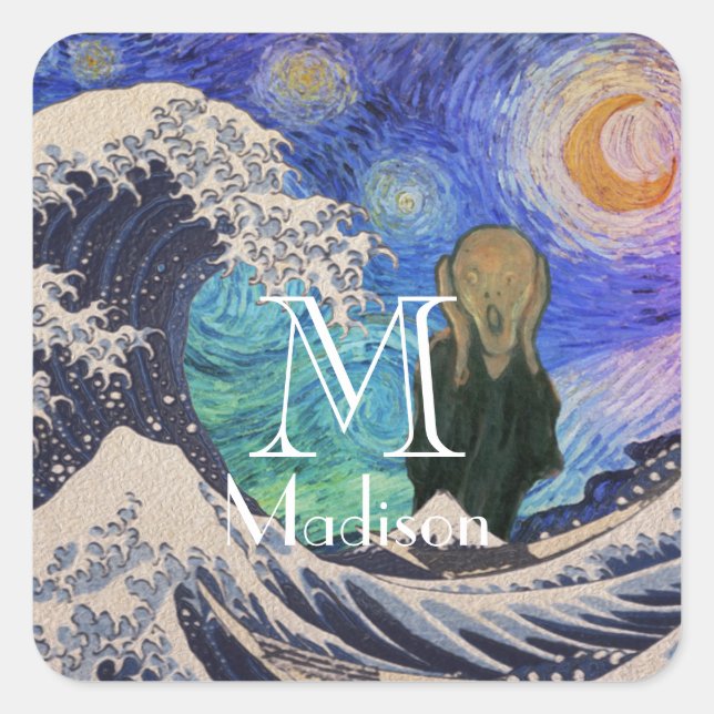 Adesivo Quadrado O Gritar na noite de inauguração da onda do Excele (Frente)